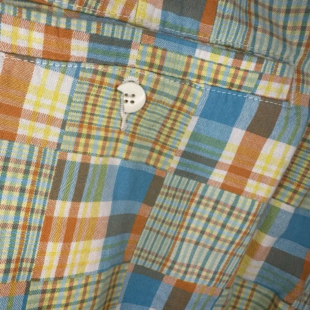 Southpole Shorts Men 36 Yellow Blue‎ Plaid Patchwork Hip Hop Y2K Skater Vintage